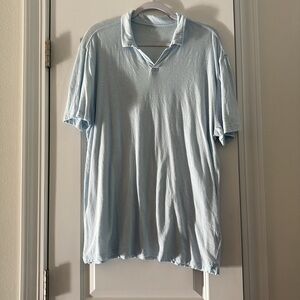 GAP Men's Light Blue Short Sleeve Polo Tee Size L